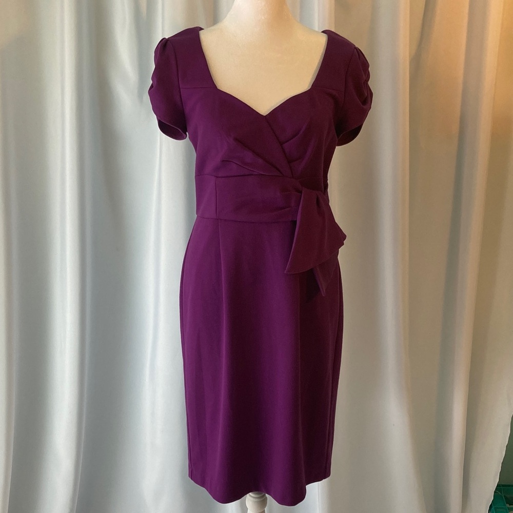 Classy, Sophisticated, Party, Dressy, Purple Plum Midi Dress
